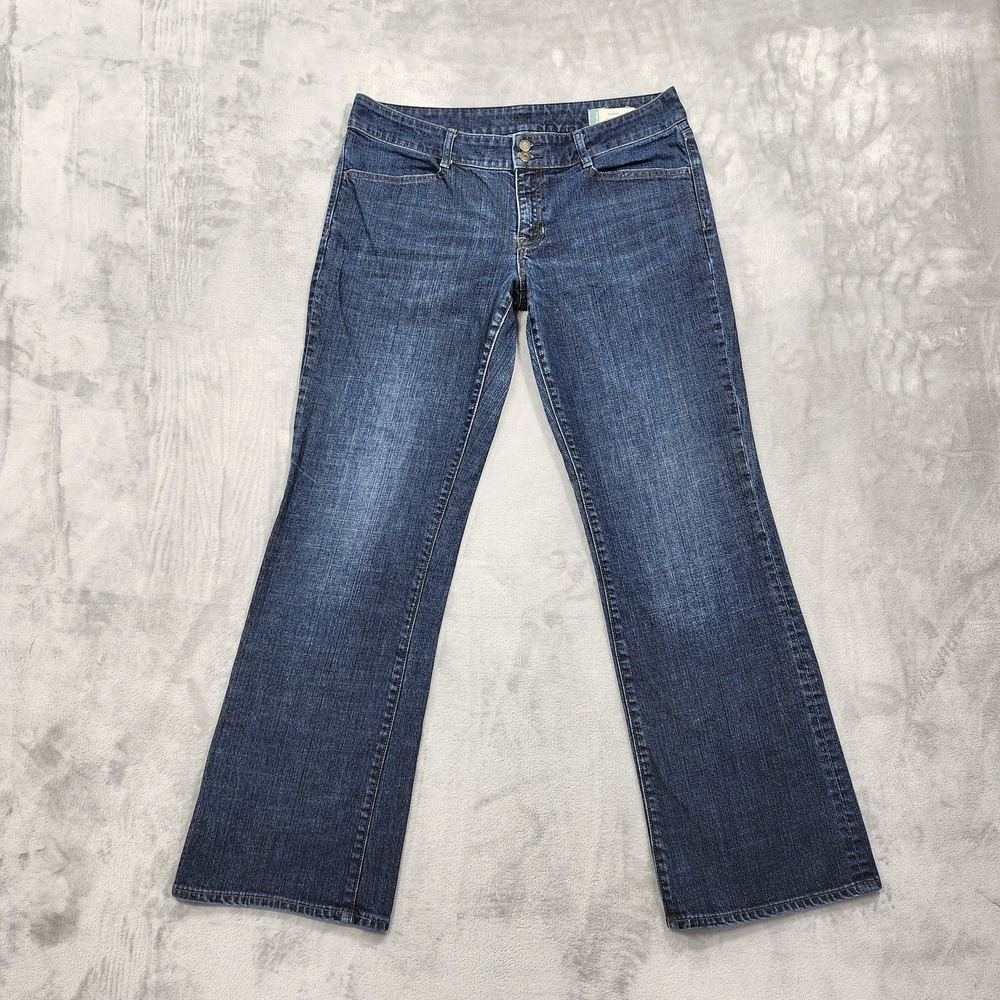 Vintage Y2K Gap Jeans Womens 14L‎ LONG Blue Mid Rise Curvy Bootcut Flare Stretch